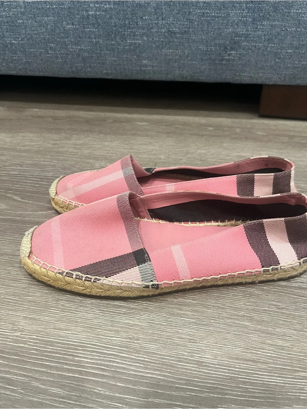 Burberry Pink Check Canvas Espadrilles